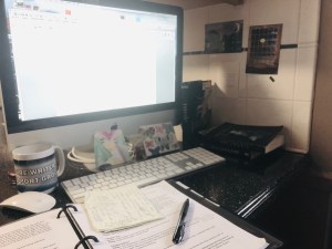 View of my working writing space
